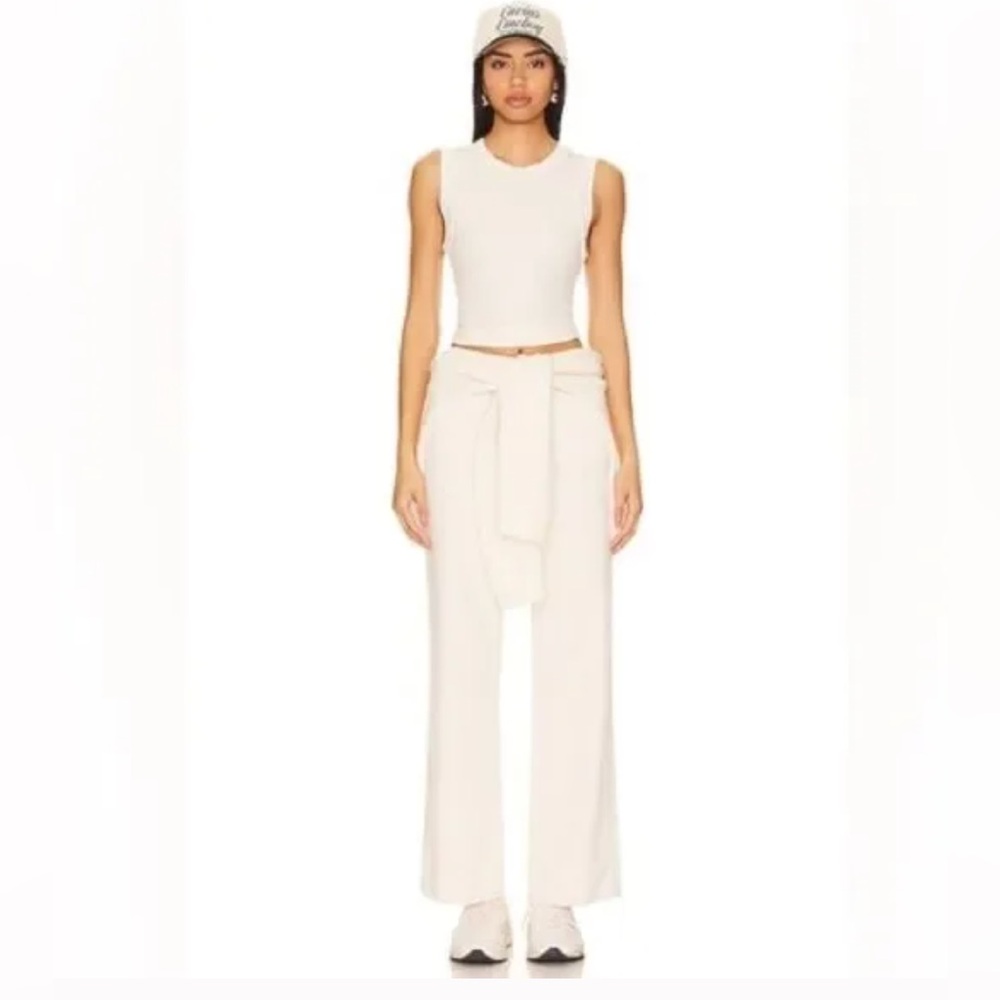 NWT  Free People x We The Free Tinsley Baggy High Rise Jeans in White/Ecru